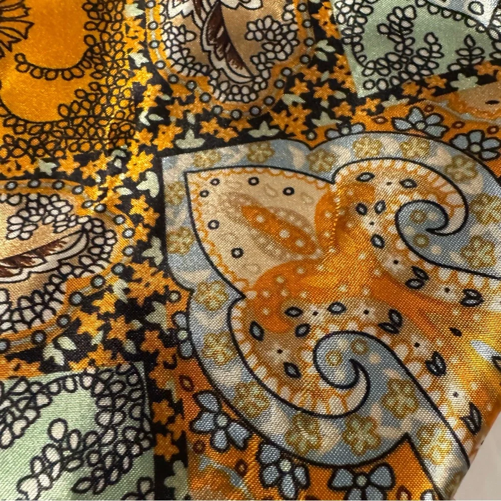 Vibrant Paisley Polyester Scarf 34x35”